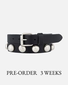 Amsterdam Heritage | US Belts PREORDER Pearl | Women's Leather Studded Statement Belt with Large Circle Studs Edgy Adjustable Belt With Rivets, Edgy Adjustable Belts With Rivets, Party Belts With Rivets, Handmade Leather Belt, Studded Belt, Western Belts, Pearl Leather, Vintage Belts, Circle Studs