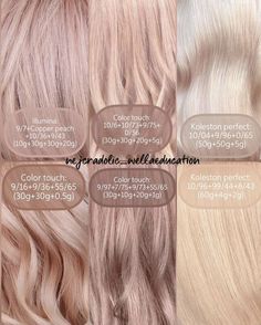 Champagne Blonde Hair Wella, Champagne Toner For Blonde Hair, Pale Rose Gold Hair, Rose Gold Hair Formula Wella, Mink Hair Color, Champagne Blonde Formula, Color Touch Toner Formulas, Champagne Blonde Hair Rose Gold, Wella Color Formulas Blondes