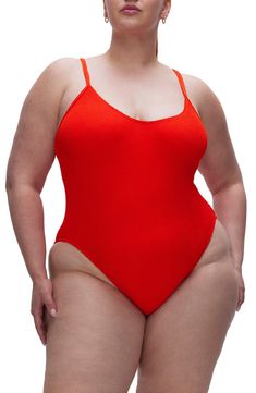 Created to fit every body, this shapely one-piece swimsuit is designed to adapt to your body's changes for the perfect fit every time. Lined Full back coverage 95% polyester, 5% elastane Hand wash, line dry Imported Black Owned/Founded Second-skin Swimwear For Beach Season, Seamless One-piece Bodysuit For Sunbathing, Adjustable Straps Tankini For Swimming, Adjustable Straps Elastane Tankini For Swimming, Nylon Swimwear With Seamless Construction For Beach Season, Seamless One-piece Tankini For Sunbathing, Second-skin Lined Swimwear For Swimming, Seamless Nylon Swimwear For Pool, Seamless Polyamide Swimwear For Pool