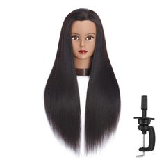 PRICES MAY VARY. Hair material: High-temperature Synthetic Yaki Fiber Hair. Color: Black. Hair maniquins length: 26"-28" (from the forehead to the back hair end); hair strand: 20". Mannequin head is designed to straightening, cutting, curling, braiding, hairstyling and haircut. Please do not bleach or dye. Recommend that the temperature can not exceed 150 degrees, and not exceed 15 seconds every time. Package includes: 1 * Mannequin Head, 1 * Clamp Stand, Packed in a box. Specifications Hair mat Hair Mannequin, Hair Tool Organizer, Hair Color Black, Mannequin Head, Lip Gloss Set, Head Tattoos, Mannequin Heads, Hair Strand, Wig Accessories