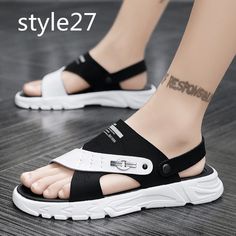 Product information: Material: PU rubber Style: Simple Features:Two slippers Colour: Picture color Size Information: Size Length 38 24 39 24.5 40 25 41 25.5 42 26 43 26.5 44 27 Note: 1. Asian sizes are 1 to 2 sizes smaller than European and American people. Choose the larger size if your size between two sizes. Please allow 2-3cm differences due to manual measurement. 2. Please check the size chart carefully before you buy the item, if you don't know how to choose size, please contact our customer service. 3.As you know, the different computers display colors differently, the color of the actual item may vary slightly from the following images. Packing list: sandals*1 Product Image: White Trendy Slip-on Jelly Sandals, Black Non-slip Sport Sandals For Summer, Casual Sandals For Leisure And Beach Season, Casual Sandals For Leisure During Beach Season, White Flat Eva Sandals, White Open Toe Leisure Slippers, White Flat Sandals With Eva Material, Black Jelly Sandals For Summer, White Jelly Sandals Flat Heel For Summer