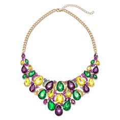 PRICES MAY VARY. Mardi Gras Necklace: Bring the excitement of Mardi Gras to your parades! You'll add razzle-dazzle to any Mardi Gras costume party or event when you show up wearing this shimmering Mardi Gras Accessory of sparkle teardrop crystal beaded necklace ! Or as Fat Tuesday photo booth props have a crazy carnival together at the Mardi Gras that act like you're on Bourbon Street, become the most dazzling person. Mardi Gras Crystal Necklace : Wear this bead necklace to a Mardi Gras party or Crystal Jeweled Necklaces For Celebration, Multicolor Rhinestone Necklace With Sparkling Stones For Party, Multicolor Crystal Necklaces For Parties, Multicolor Jeweled Beaded Necklace For Party, Green Jeweled Rhinestone Crystal Necklace, Green Jeweled Crystal Rhinestone Necklace, Multicolor Jeweled Necklaces With Round Beads, Multicolor Crystal Necklace With Rhinestones, Party Costume Jewelry Crystal Necklaces