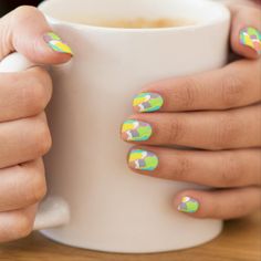 Stickers Pour Ongles Couleurs pastel d'art Abstraitongles stylés Vintage Nail Art, Saint Patrick Nail, Curved Nails, Weak Nails, Vintage Nails, Spring Theme