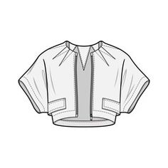 a drawing of a shirt with short sleeves and an open collar, on a white background