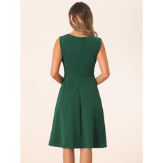 These women's midi dresses have square necks, a semi-swing-style design. Classy swing dresses are suitable for various occasions, Such as casual, business work, parties, church, wedding guests, cocktails, holidays, dinners, evenings, semi-formal or special occasions. It can be perfectly paired with heels, necklaces, and handbags to wear your style, flattering and sweet for wearing in spring, summer, and fall. Teacher Office, Ballet Dress, Womens Knit Dresses, Midi Sheath Dress, Pleated Midi Dress, Busy At Work, Sleeveless Sheath Dress, Casual Office, Office Casual