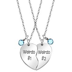 PRICES MAY VARY. 💖Special design: The necklaces seperate and it comes in two parts for two people.Even if you are far apart, your heart is still together. 💖Great Gifts: Ideal and special gift for your grilfriend,boyfriend,wife,husband,family lover,best friends and yourself to get a beautiful feeling in life. For example:you can buy this for your best friend for their birthday or every special day,valentines day,graduation 💖Basic Information:Material: stainless steel; Size: Length of the neckl Best Friend Necklaces For 2 Unique, Personalized Double Heart Necklaces For Friendship, Personalized Double Heart Friendship Necklace, Silver Double Heart Necklaces For Friendship, Customizable Heart Necklace For Best Friend, Customizable Heart Necklace For Best Friend Gift, Customizable Heart-shaped Necklace For Best Friend Gift, Customizable Heart-shaped Necklace For Best Friend, Heart Pendant Stainless Steel Necklace For Best Friend