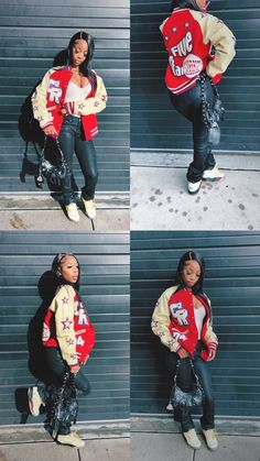 Varsity Jacket Outfit Birthday, Varsity Jacket Outfit Girl, Baddie Winter Dress Outfit, Varsity Jacket And Dress Outfit, Women Varsity Jacket Outfit, Women Letterman Jacket Outfit, Winter Ptso Outfits, Varsity Jackets Women Outfit, High School Jacket Outfits