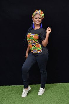 "Black African T shirt Unisex, Sizes Small to 4X, Ankara Clothing For Women and Men, African Gift For Her, Black Girl Magic, Kente Top, Nubian, Tshirt women, Melanin Tshirts, Black History Month, ❣️Step out in confidence with this uniquely designed Black African Tshirt With Matching African Print Head Wrap For Women. African Map is cut out of authentic African Kente Print fabric and sewn onto Tshirt giving it a beautiful and professional handmade feel. ❣️Carefully Choose & Specify What You A African T Shirts, Small Girls Dress, Kente Print, Ankara Clothing, African Gifts, Ankara Tops, African Map, Head Wraps For Women, African Head Wraps