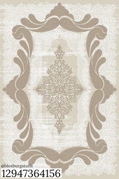 a beige and white wallpaper with an ornate design in the center, on top of a