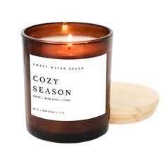 Cozy Season Soy Candle-Gifts + Candles-[option4]-[option5]-[option6]-Shop-Womens-Boutique-Store Holiday Scented Candles, Citrus Candle, Water Decor, Amber Jar Candle, Fall Candle Scents, Farmhouse Candles, Sweet Water, White Jar, Amber Jars