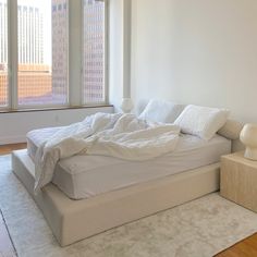 Bedframe - Ultra Modern Platform Bed, Clean Bedroom, Upholstered Bed Frame, Apartment Decor Inspiration, 5 To 7, Room Makeover Inspiration