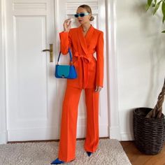 New With Tag. Blogger's Favorite. This Listing For Only Blazer 2551/187- 4043/066 Boxth6/Th11(Xs) Zara Wide Leg Sets For Workwear, Zara Wide Leg Workwear Sets, Zara Orange Bottoms For Work, Chic Formal Orange Pants, Chic Orange Formal Pants, Orange Spring Pantsuit For Work, Orange Spring Pantsuit For Workwear, Formal Orange Pants For Spring, Elegant Orange Pants For Workwear