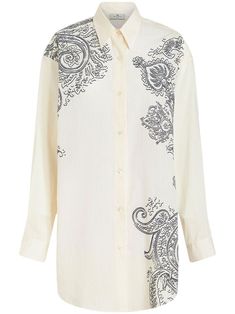 990 ETRO SILK-COTTON BLEND SHIRT Embroidery Shirts, Paisley Embroidery, Paisley Print Shirt, Cocktail Attire, Online Fashion Boutique, Oversized Shirt, Online Boutiques, Cotton Silk, Paisley Print