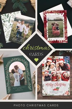 christmas cards with photos and text on them