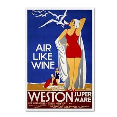 an advertisement for the weston maree air like wine advertises women in bathing suits