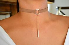 beige suede choker / brown suede choker / brown velvet choker / bohemian choker necklace / boho jewe Elegant Brown Choker For Festival, Adjustable Brown Trendy Choker, Trendy Adjustable Brown Choker, Brown Adjustable Choker, Bohemian Choker Necklace, Choker Outfit, Black Leather Choker, Simple Choker, Suede Jewelry