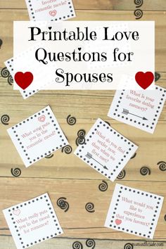 printable love question cards for couples with hearts on them and the words, what do you