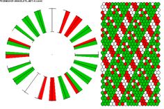 an image of a pattern with red, green and white dots on it's edges