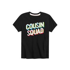 Your little one will love this fun boys' Cousin Squad graphic tee. Your little one will love this fun boys' Cousin Squad graphic tee. Crewneck Short sleevesFABRIC & CARE Solid colors: cotton Heather colors: cotton, polyester Machine wash Imported Size: Small. Color: Black. Gender: male. Age Group: kids. Cousin Tshirts Funny, Big Cousin Shirt, Crazy Cousin Crew, New To The Cousin Crew Onesie, Cousin Crew Shirts Kids, Graphic Tees, Crew Neck, Mens Graphic Tshirt, Mens Tshirts