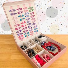 Copy and paste this link to save 10% and receive 2 free packs of Hair Accessories for the little lady in your life: https://bit.ly/RobinwoodKidsWelcome A unique design for storing your children's hair accessories. All their clips, bobbles, bows and hair bands have a place in this unique Hair Accessory Storage Box. Snappy hair clips and slides fit perfectly onto the integrated ribbons in the lid, whilst hair bobbles, head bands and larger hair clips all fit neatly into the compartments. When this Hair Accessory Storage, Accessory Storage, Unique Hair Accessories