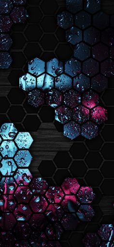 an abstract background with hexagonal shapes and water drops