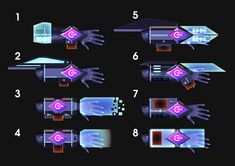 the instructions for how to make a futuristic spaceship with hands and fingers, including an electronic keyboard