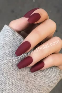 "Embrace fierce elegance with these stunning red coffin nails! 💅🔥 Elevate your nail game and make a statement with this vibrant hue. #RedCoffinNails #NailArtGoals #BoldBeauty #GlamorousNails #ShowstopperStyle 💄✨" Short Coffin Maroon Nails, Read Nail Ideas, Nail Art Wine Color, Matron Of Honor Nails, Deep Red Coffin Nails, Red Fall Nails Ideas, Dark Red Matte Nails, Revenge Nails, Wine Nail Designs