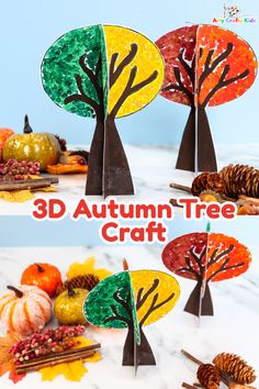 the 3d autumn tree craft is ready to be made