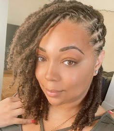 Dread Styles With Bangs, Loc Styles To The Side, Hair Down Loc Styles, Black Women Loc Styles, Loc Styles For Wedding Guest, Barrel Twist Locs Women, Medium Loc Styles Women, Half Up Half Down Loc Styles, Cute Loc Styles For Women