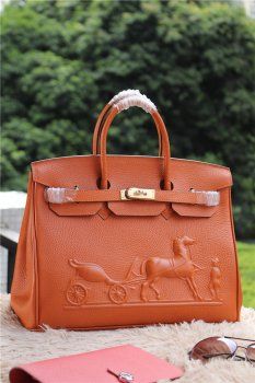 Comes with Hermes Birkin Horse serial number, dust bag and ity card. Hermes Birkin Brown, Hermes Birkin Bag 35cm, Perfect Handbag, Togo Leather, Hermes Paris, Hermes Handbags, Orange Leather, Hermes Birkin, Luxury Handbags