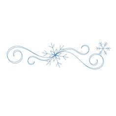 snowflakes and swirls on a white background