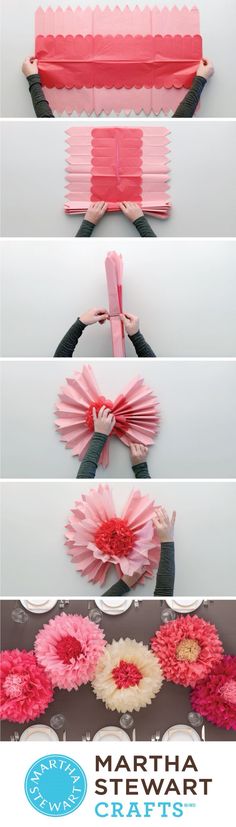 the instructions for how to make an origami flower headband with paper flowers