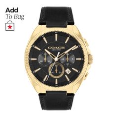 in stock Designer Black Watch Accessories With Tachymeter, Designer Black Leather Watch Bands, Designer Black Analog Watches, Designer Black Watches With Subdials, Designer Black Watches With Leather Strap, Luxury Black Watch Band For Everyday Use, Designer Black Automatic Chronograph Watch, Luxury Black Chronograph Watch With Leather Strap, Designer Black Watch With Metal Dial