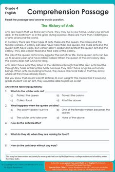 the worksheet for reading and writing in an english language, with answers on how to