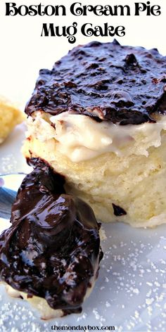 a close up of a piece of cake on a plate