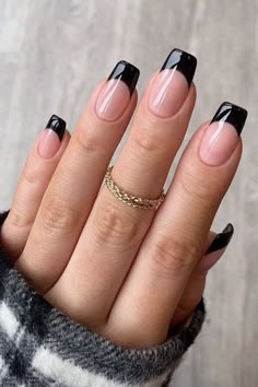 Nails Acrylic Square, Black Acrylic Nails, French Tip Nail Designs, Square Nail Designs, Nails French Tip