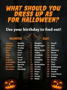 a halloween party poster with pumpkins and the words what should you dress up as for halloween?