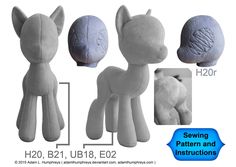 the stuffed animal is shown with instructions to make it look like an adorable little pony