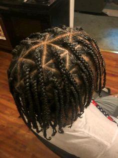 Men Haircut Styles Braids, Boys With Braids Black, Men’s Box Braid, Triangle Part Box Braids Men, Box Braid For Men, Triangle Parts Twist Men, Thick Box Braids Men, Triangle Plaits Men, Black Boys Haircuts With Braids