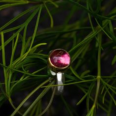 A carved, faceted Sterling Silver band is adorned with a fabulous Tourmaline encased in either 14k or 22k yellow gold. These rings were meant for the pinky finger. Most peoples pinky fingers are between a 2.5-4. Get ready to up your tea game! You’ll love this treasure for everything from bridal jewelry to daily wear. Not exactly what you're looking for? Check out our customs page. Each ring is one-of-a-kind and handmade in our Boulder, Colorado jewelry studio. Yellow Gold Tourmaline Cabochon Ring, Yellow Gold Tourmaline Ring, Yellow Gold Tourmaline Ring With Polished Finish, 14k Gold Pink Rings With Polished Finish, Unique Pink Tourmaline Rings, Unique Faceted Yellow Gold Ring, Gold Tourmaline Rings With Polished Finish, Pink Ring With Polished Finish, Polished Tourmaline Round Ring