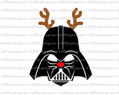 a darth vader mask with antlers on it