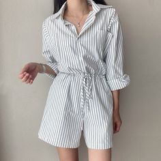 Product information:Material:CottonStyle:Fashion minimalistFeatures:High waistColour:Picture colourPacking list:Jumpsuit*1Product Image: Casual Office Jumpsuits And Rompers For Spring, Casual Long Sleeve Jumpsuits And Rompers For Office, Chic Long Sleeve Cotton Jumpsuits And Rompers, Long Sleeve Jumpsuits And Rompers For Spring Daywear, Spring Long Sleeve Jumpsuits And Rompers For Daywear, Chic Long Sleeve Cotton Jumpsuit, White Button-up Jumpsuits And Rompers For Summer, White Button-up Jumpsuit For Summer, Chic Long Sleeve Jumpsuits And Rompers For Daywear