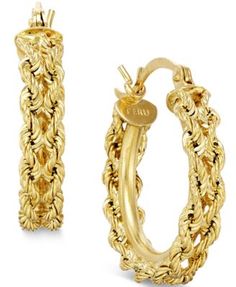 Heart Rope Chain Hoop Earrings in 14k Gold | macys.com Chain Hoop Earrings, Buy Gold Jewelry, Gold Rope Chains, Yellow Gold Jewelry, Heart Shaped Earrings, Earrings White, Earrings Collection, Chain Earrings, Gold Hoop