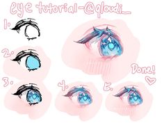 the steps in how to draw an anime eye