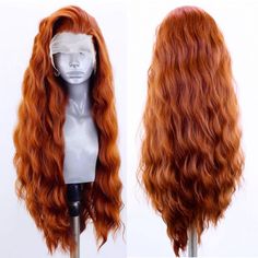 This wig is a stunning lace front wig, measuring approximately 26 inches in length. It features long, voluminous waves in a rich auburn shade, blending reddish and brown tones for a natural, vibrant look.   The lace front design ensures a realistic and seamless hairline, making it easy to style and wear with confidence.    The soft, flowing waves add a luxurious touch, perfect for enhancing your appearance with a natural yet eye-catching hairstyle that exudes elegance and warmth. Gold Cosplay 26" Wig, Beach Waves Wig, Merida Wig, Ginger Wig, Comb For Curly Hair, Ginger Red, Red Wig, Wig Curly, Natural Black Women