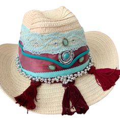 Handmade Sturdy And So Boho. So Many Orders For Europe And Now Available Here In Usa. Any Questions Are Welcomed In The Comment Questions. Multicolor Hat Bands For Beach In Spring, Multicolor Bohemian Straw Hat For Vacation, Bohemian One Size Straw Hat For Vacation, Western Style Multicolor Sun Hat For Beach, Western Multicolor Sun Hat For Beach, One Size Summer Festival Hat, Bohemian Hats For Beach Season, One Size, Bohemian Multicolor Straw Hat For Rodeo, Bohemian Multicolor Fedora Sun Hat