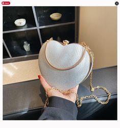 Luxury Heart Shape Evening Clutch Bag · KoKo Fashion · Online Store Powered by Storenvy Ring Handle, Novelty Bags, Chain Crossbody Bag, High Quality Shoes, Mini Heart, Evening Clutch Bag, Box Bag, Evening Clutch, Shape Design