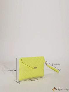 BirdinBag - Stylish Yellow PU Chevron Envelope Bag - A Fashionable Must-Have Travel Envelope Shoulder Bag With Magnetic Closure, Envelope Shoulder Bag With Magnetic Closure For Travel, Envelope Bag With Magnetic Closure For Everyday Use, Trendy Envelope Bag For Travel, Trendy Envelope Travel Bag, Versatile Envelope Bag For Everyday Use, Chic Green Envelope Bag, Envelope Satchel With Removable Pouch For Daily Use, Green Envelope Clutch For Everyday Use