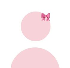 a pink polka dot with a bow on it's head and two smaller dots in the background