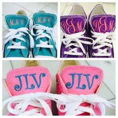 Cute customized Children's sneakers. These show standard initial placement for children. First, Middle, Last.  You could do a monogram if you would like but I felt most children don't understand the Last Initial in the middle.  Its your choice.Please specify Letter order and thread color****Also specify the font you want *****Vine Satin Script 1"Circle MonogramI can also do other color sneakers. Please message me with any requests. I can also do HIGH TOPS...$20 extraI can even do Toddler sizes w Customizable Lace-up Sneakers, Customizable Low-top Sneakers, Customizable Sporty Lace-up Sneakers, Sporty Customizable Lace-up Sneakers, Casual Sneakers With Custom Embroidery, Casual Custom Embroidery Lace-up Sneakers, Customizable Pink Sporty Sneakers, Casual High-top Sneakers With Custom Embroidery, Customizable Pink Lace-up Sneakers